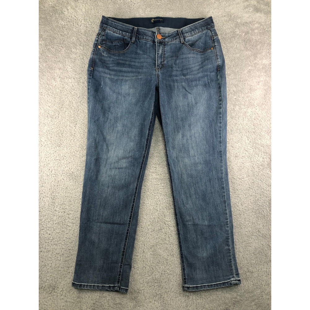 Democracy Jeans Women 18W (36x30) Blue Straight Leg Ab Solution Stretch